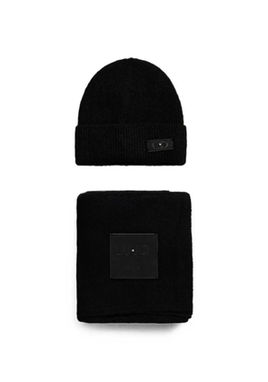 LIU JO logo-patch beanie hat set (set of two) - Black