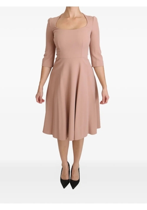 Dolce & Gabbana A-line square-neck midi dress - Neutrals