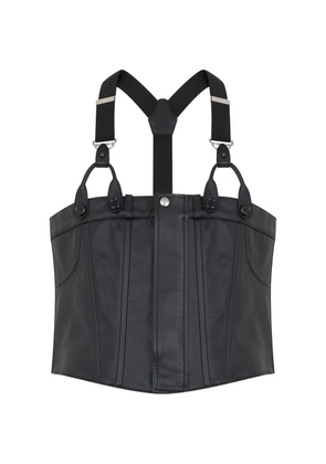 Moschino corset-style leather jacket - Black