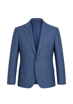 Dolce & Gabbana logo-embroidered single-breasted blazer - Blue