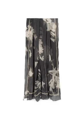 Marc O'Polo floral-print crinkled scarf - Grey