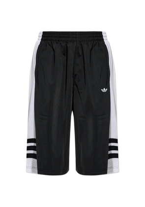 adidas Trefoil-stripe logo-embroidered track shorts - Black