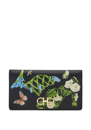 Ferragamo Gancini floral-print wallet - Black