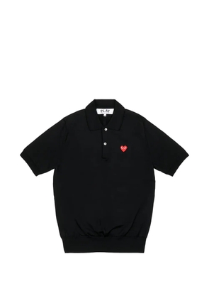 Comme Des Garçons Play logo heart-patch polo shirt - Black