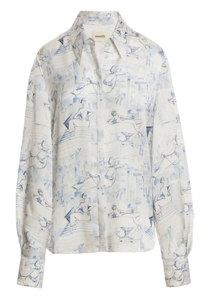 KHAITE The Minta graphic-print shirt - White