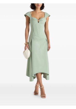 Manière De Voir Faith in sage cap sleeve corset cotton midi dress - Green