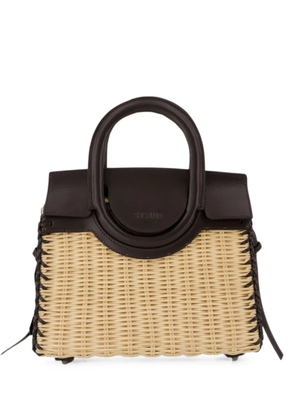 STAUD mini Maude wicker carryall bag - Neutrals
