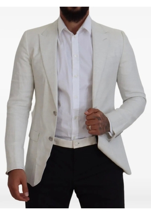 Dolce & Gabbana single-breasted linen blazer - White