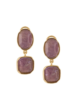 Goossens Two Cabochons clip earrings - Purple