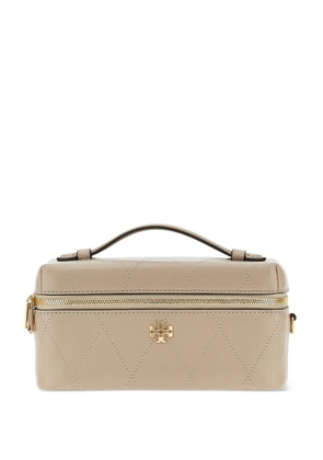 Tory Burch Charlie quilted leather beauty case - Neutrals
