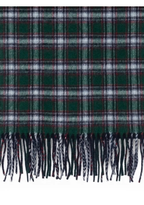Nº21 tartan-pattern fringed scarf - Green