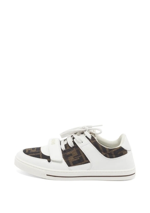Fendi Pre-Owned FF jacquard leather sneakers - White