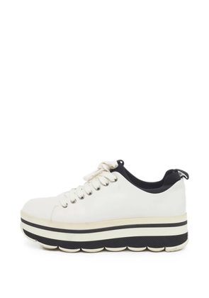Prada Pre-Owned platform lace-up sneakers - White