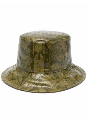 Alberta Ferretti python-print bucket hat - Green