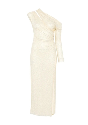 Self-Portrait rhinestone-embellished gathered gown - Neutrals