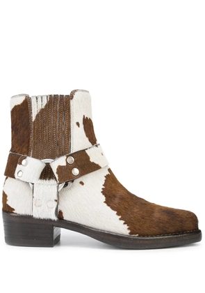 RE/DONE cow-print ankle boots - Brown