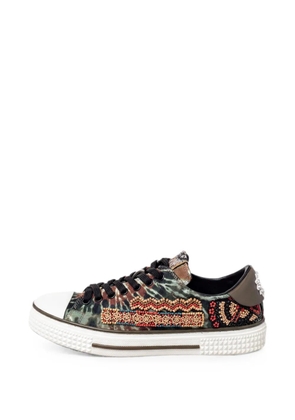 Valentino Garavani Pre-Owned bead-embellished cap-toe sneakers - Green