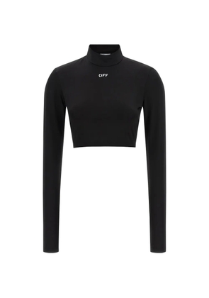 Off-White Off Stamp cropped long-sleeve top - Black