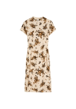 Jil Sander floral-print midi dress - Neutrals