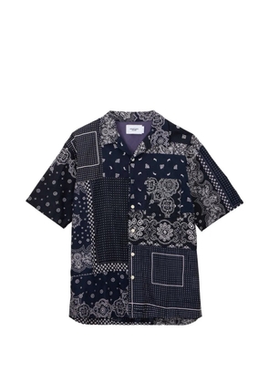 Momotaro paisley -print patchwork shirt - Blue