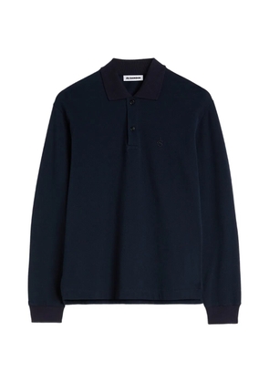 Jil Sander monogram-embroidered polo shirt - Blue
