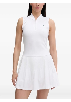 Lacoste pleated sleeveless tennis mini dress - White