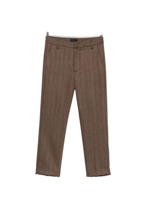 DONDUP Nima herringbone-pattern cropped wool trousers - Brown