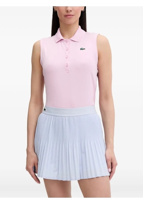 Lacoste sleeveless logo-patch polo shirt - Pink