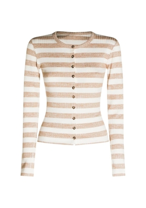 rag & bone striped ribbed-knit cardigan - White