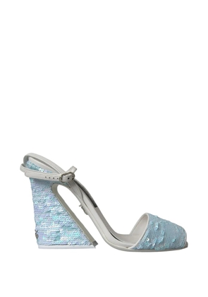 Dolce & Gabbana sequin-embellished ankle-strap sandals - White