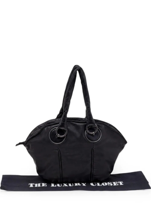 Bottega Veneta Pre-Owned braided-trim calf leather satchel bag - Black