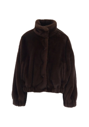 Max Mara elasticated-trim faux-fur jacket - Brown