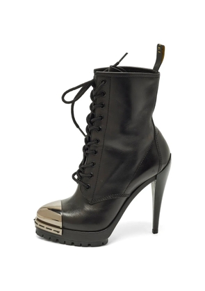 Casadei Vintage metal-toe platform ankle boots - Black