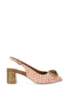 Kurt Geiger London Chelsea Eagle Head slingback heeled pumps - Brown