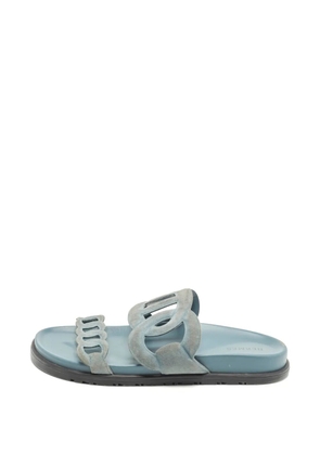 Hermès Pre-Owned Extra Chaine d'Ancre suede sandals - Blue