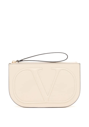 Valentino Garavani VLogo walk calfskin pouch - Neutrals