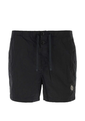 Stone Island logo-patch drawstring swim shorts - Black