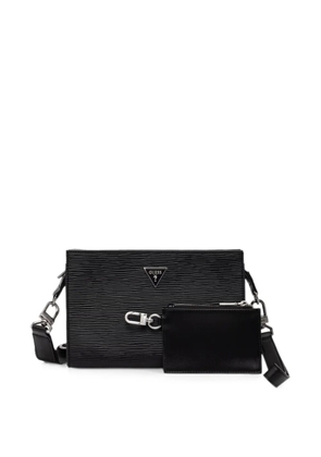 GUESS USA Milano logo-plaque textured bag - Black
