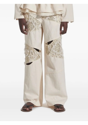 Muller Of Yoshiokubo Glare sequin-embellished trousers - Neutrals