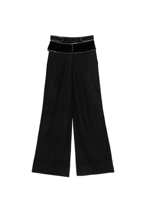 Roberto Cavalli chain-trim velvet-waistband trousers - Black