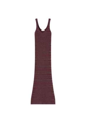 RETORI check-stitch sleeveless maxi dress - Red