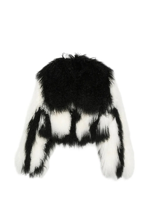 The Attico patterned shearling jacket - Black