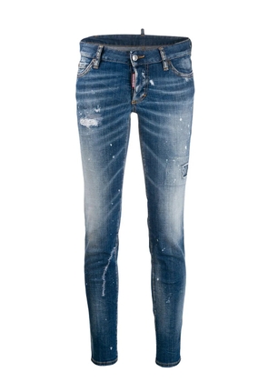 DSQUARED2 paint splattered skinny jeans - Blue