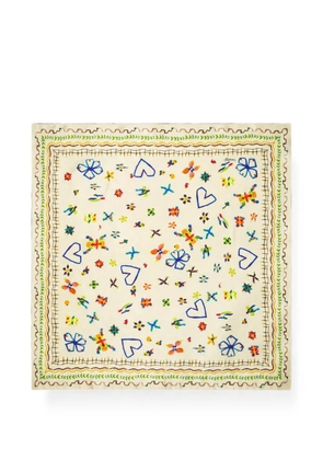 ALEMAIS Sidi printed silk scarf - Neutrals