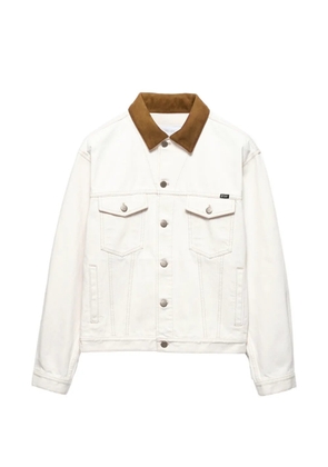 Prada Old denim jacket with leather details - Neutrals