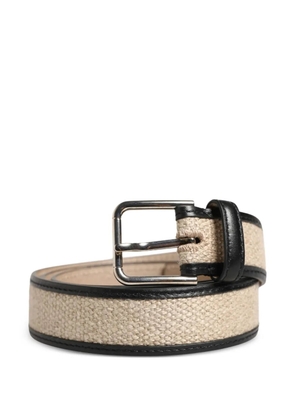Dolce & Gabbana woven-panel leather-trim belt - Neutrals