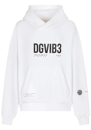 Dolce & Gabbana slogan-print cotton hoodie - White