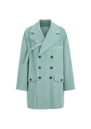 Dolce & Gabbana double-breasted corduroy coat - Blue