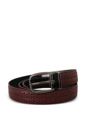 Dolce & Gabbana perforated leather belt - Red