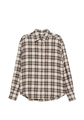 A.M.G. check-pattern long-sleeve shirt - Neutrals